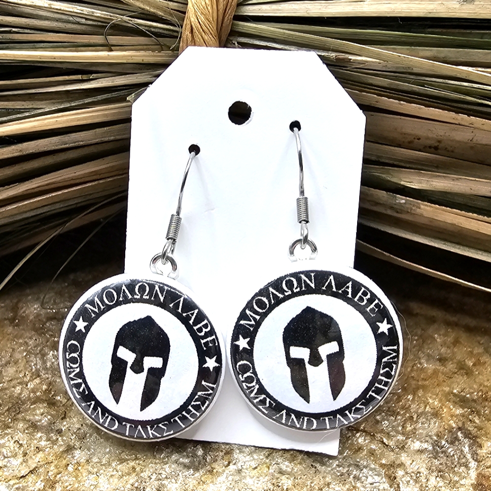 Molon Labe Earrings Come & Take Them 2nd Amendment Greek Spartan Warrior Fashion